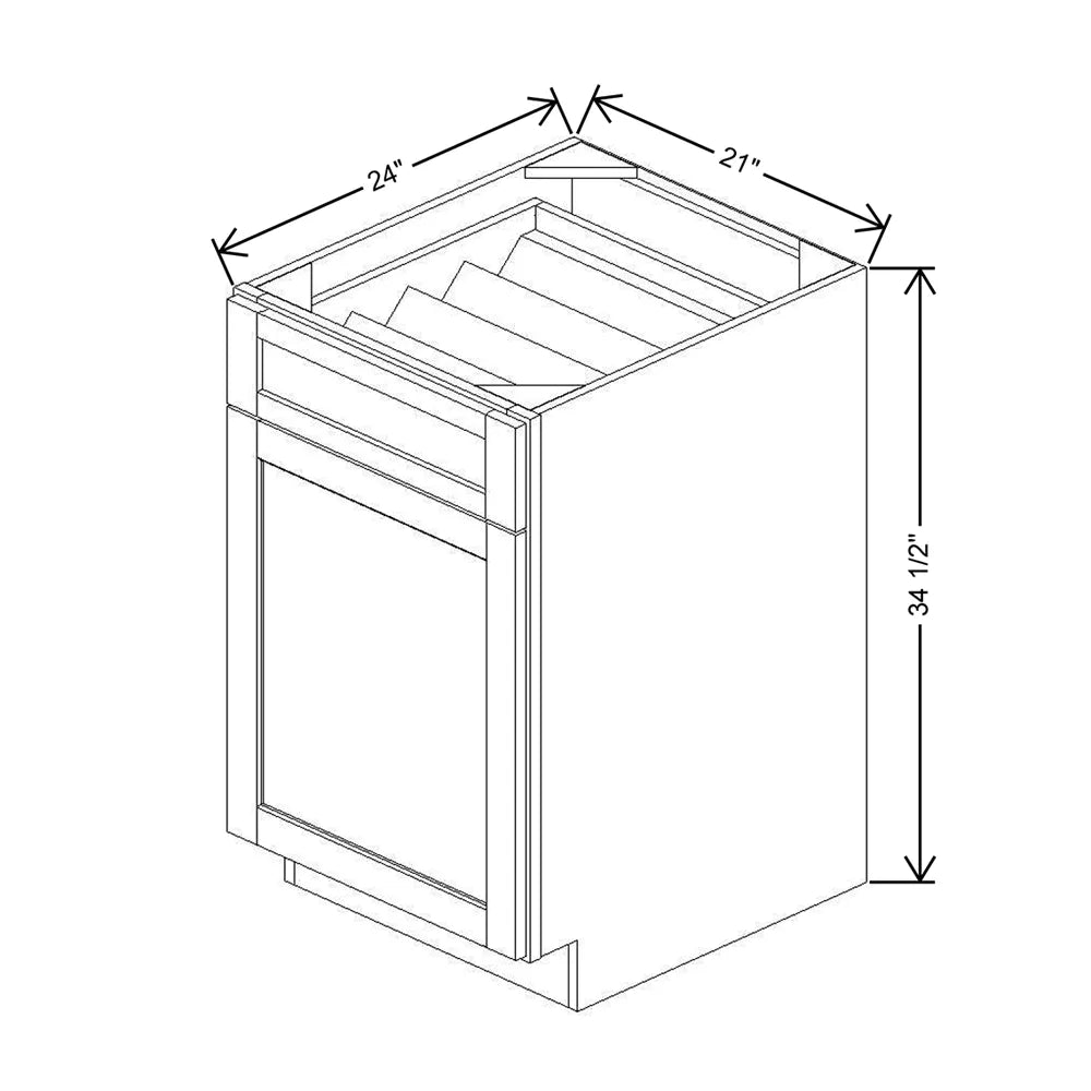 21" W CC2FWT Single Door Base Cabinet With F/I SDIAK