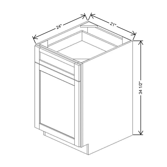21" W Single Door Base Cabinet With Two DROTCC