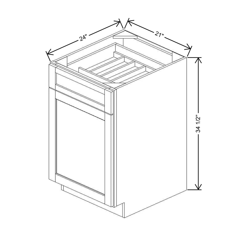 21" W CCFWT Single Door Base Cabinet With F/I CDAK