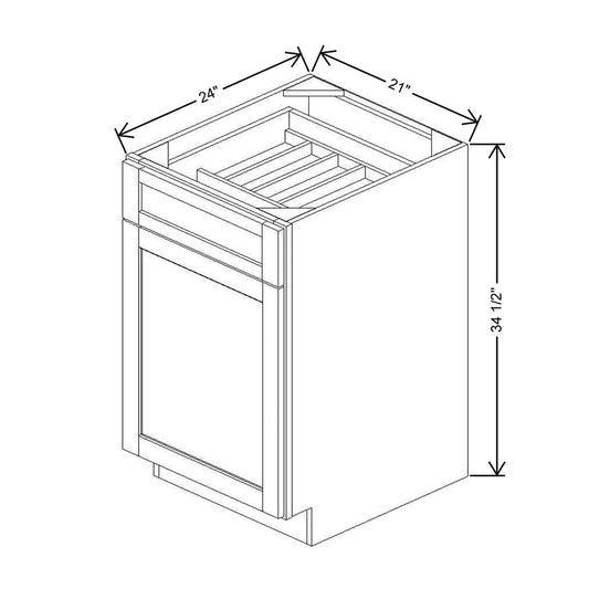 21" W CCFWT Single Door Base Cabinet With F/I CDAK