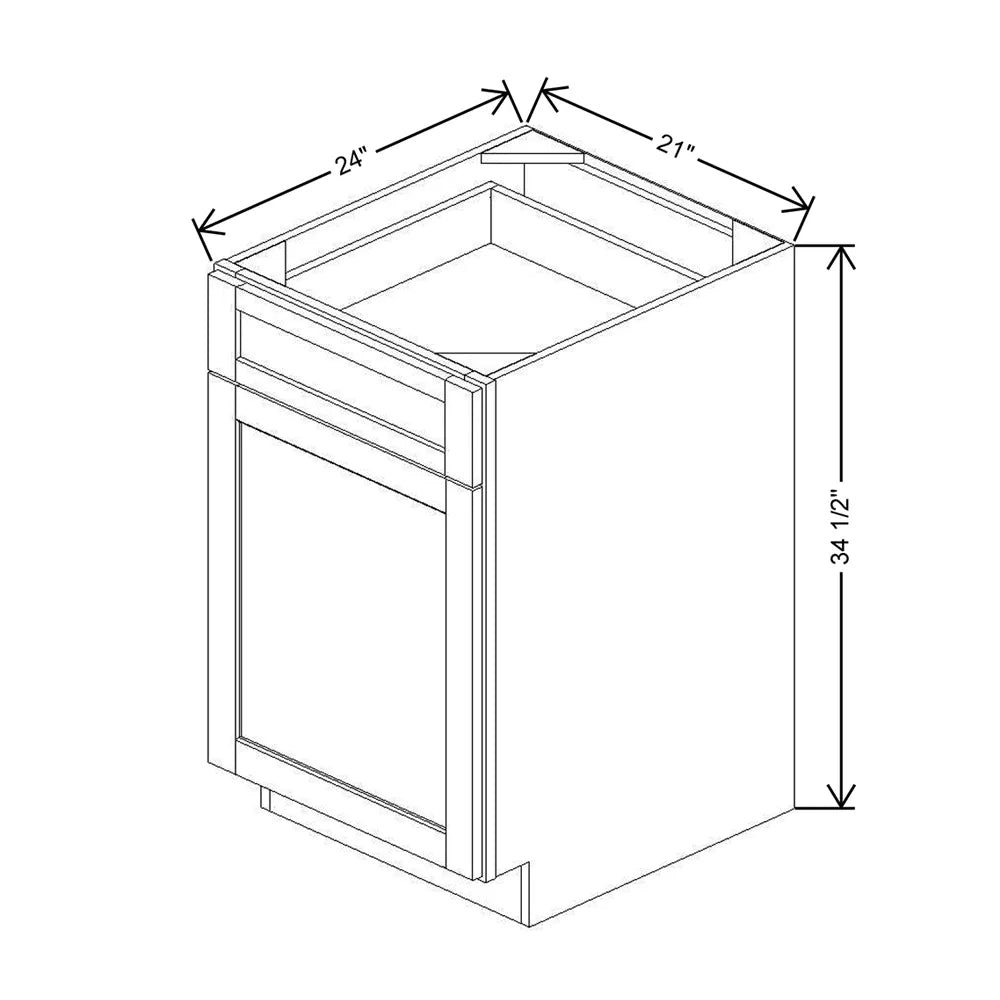 21" W Single Door Base Cabinet With One DROTCC