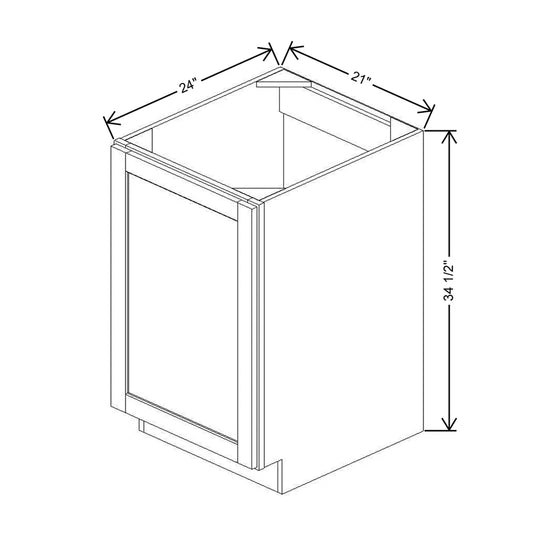 21" W Single Door Base Cabinet With Two DROTCC