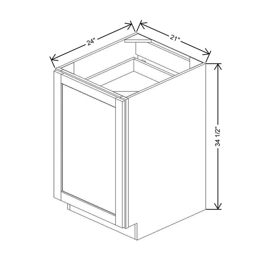 21" W Single Door Base Cabinet With Four DROTCC