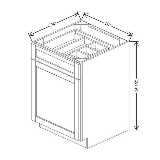 24" W Single Door Base Cabinet With F/I ADI