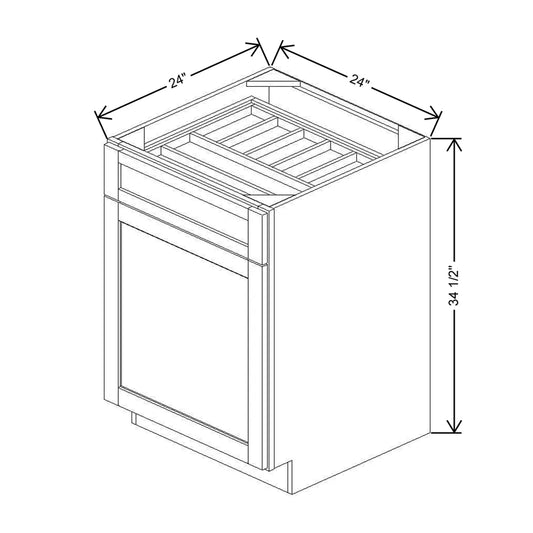 24" W CC2FWT Single Door Base Cabinet With F/I WTCDAK