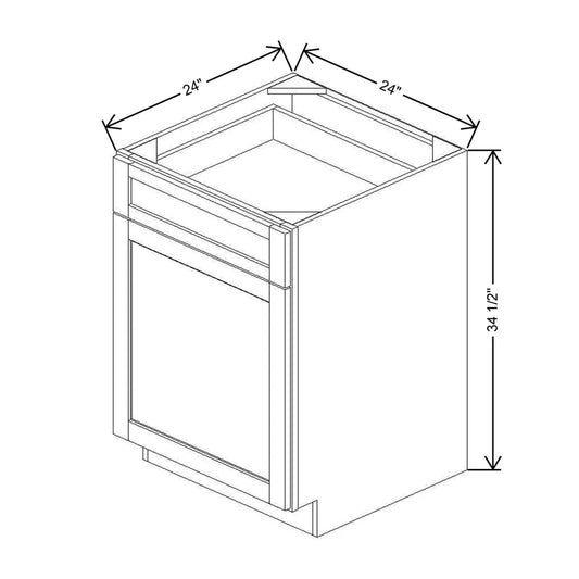 24" W Single Door Base Cabinet With Two DROTCC