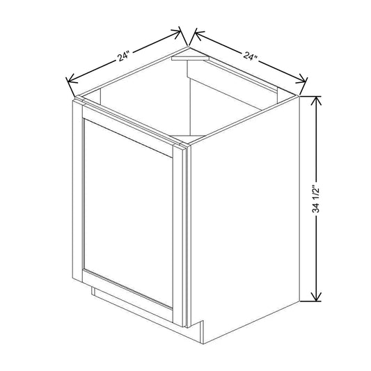 24" W Single Door Base Cabinet With Two DROTCC