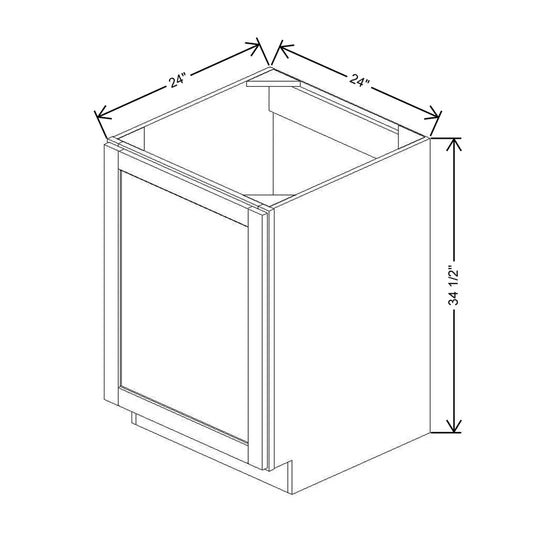24" W Full Height Single Door Base Cabinet