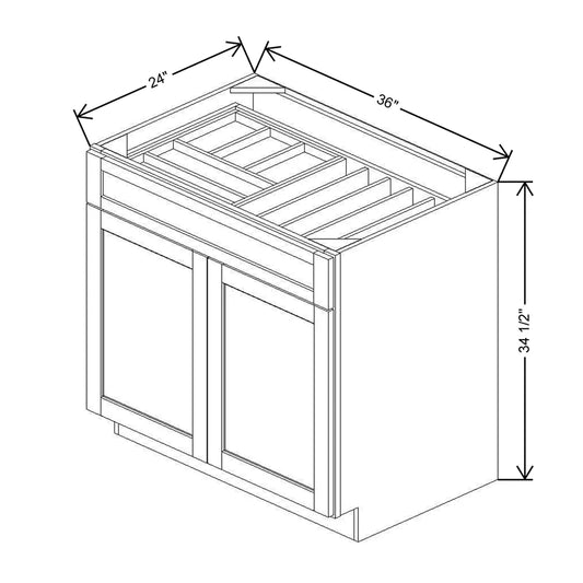36" W CC2FWT Base Cabinet With F/I WTCDAK