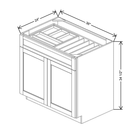 36" W CCFWT Base Cabinet With F/I WTCDAK