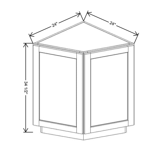 24" W Base End Angle Cabinet