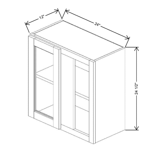 24" To 27" W X 24 1/2" H X 12" D Specialty Door Blind Wall Cabinet {S} Open Frame Door