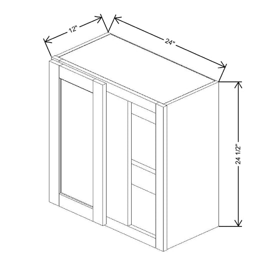 24" To 27" W X 24 1/2" H X 12" D Blind Wall Cabinet {S}