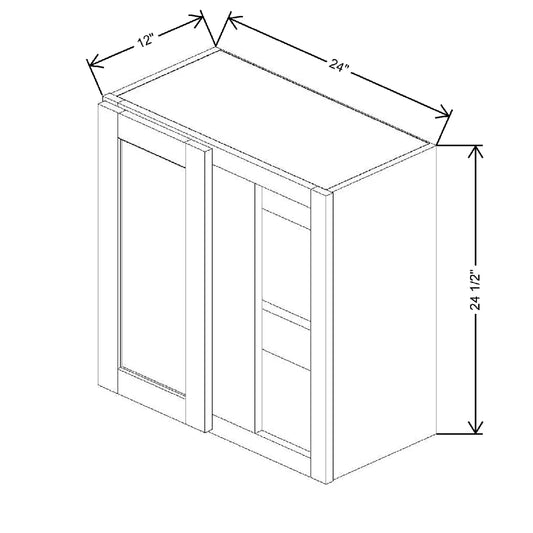 24" To 27" W X 24 1/2" H X 12" D Blind Wall Cabinet {F}