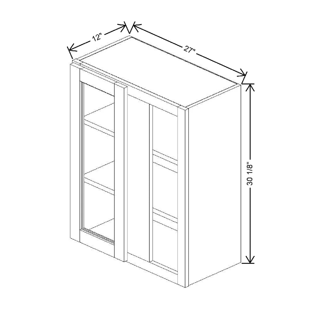 24" To 27" W X 30 1/8" H X 12" D Specialty Door Blind Wall Cabinet {S}