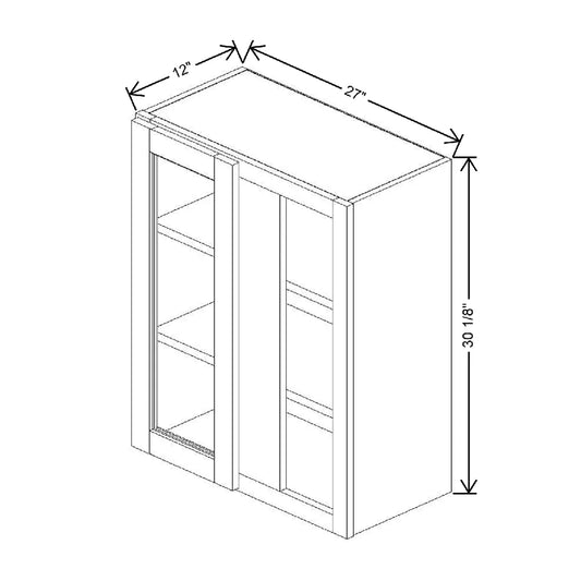 24" To 27" W X 30 1/8" H X 12" D Specialty Door Blind Wall Cabinet {S}