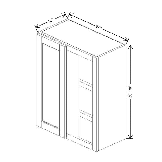 24" To 27" W X 30 1/8" H X 12" D Blind Wall Cabinet {S}
