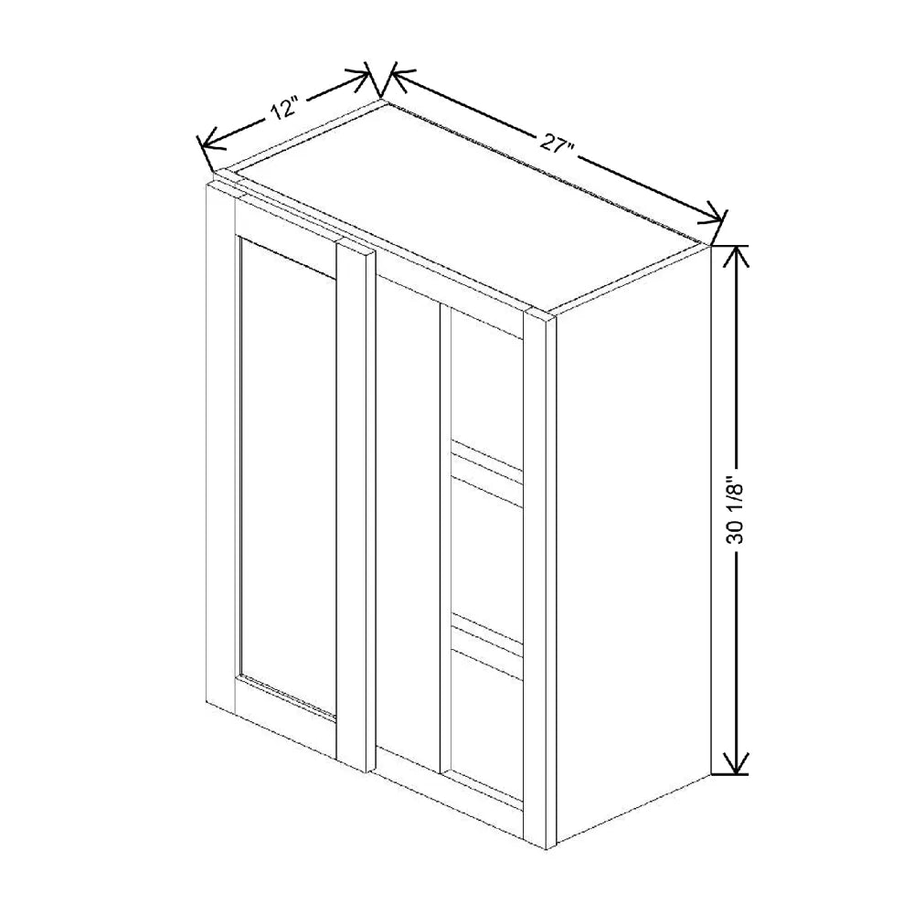 24" To 27" W X 30 1/8" H X 12" D Blind Wall Cabinet {F}