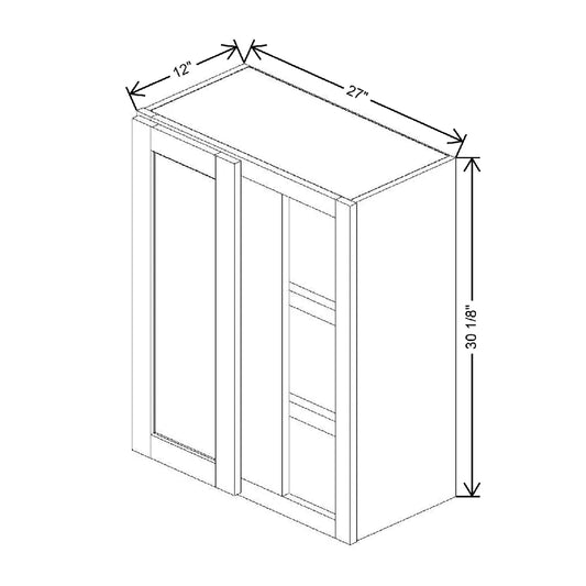 24" To 27" W X 30 1/8" H X 12" D Blind Wall Cabinet {F}