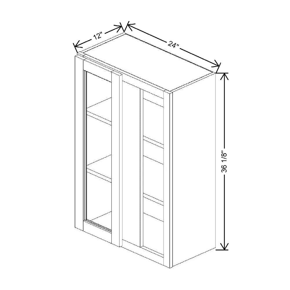 24" To 27" W X 36 1/8" H X 12" D Specialty Door Blind Wall Cabinet {S} Open Frame Door