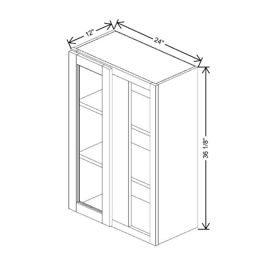 24" To 27" W X 36 1/8" H X 12" D Specialty Door Blind Wall Cabinet {S}