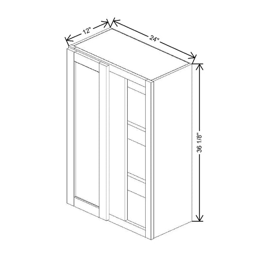24" To 27" W X 36 1/8" H X 12" D Blind Wall Cabinet {S}