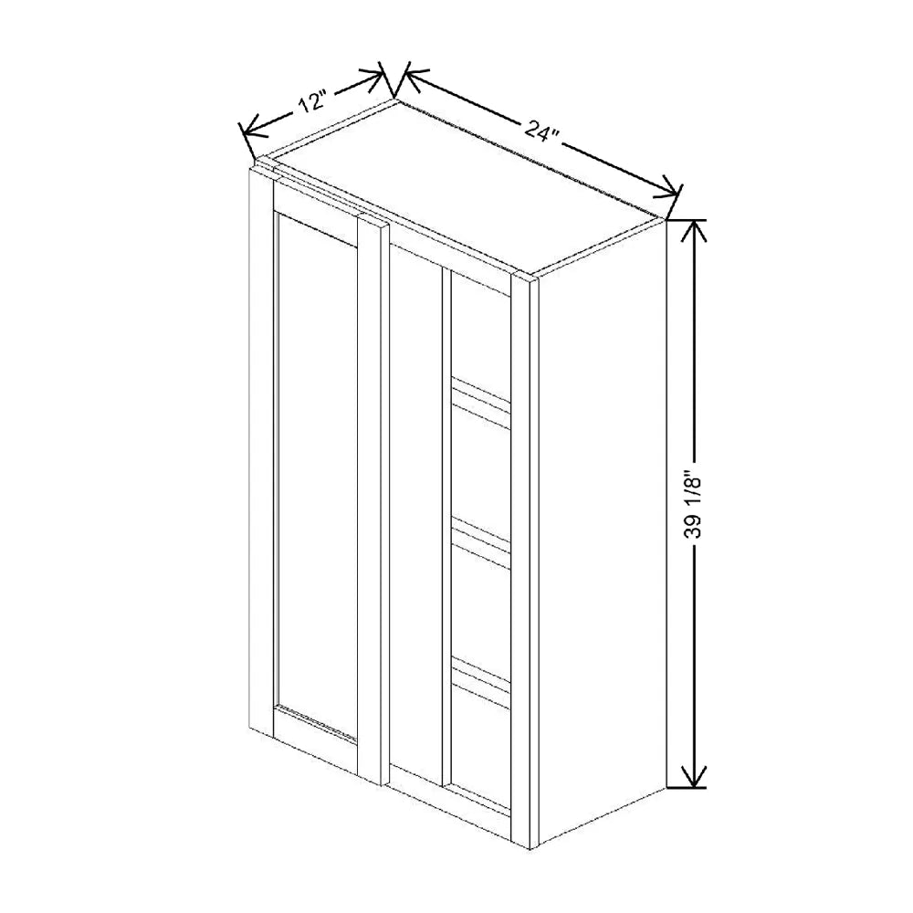 24" To 27" W X 39 1/8" H X 12" D Blind Wall Cabinet {S}