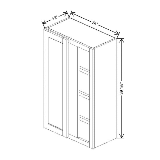24" To 27" W X 39 1/8" H X 12" D Blind Wall Cabinet {F}