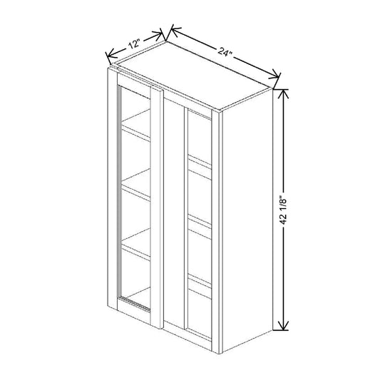 24" To 27" W X 42 1/8" H X 12" D Specialty Door Blind Wall Cabinet {S}