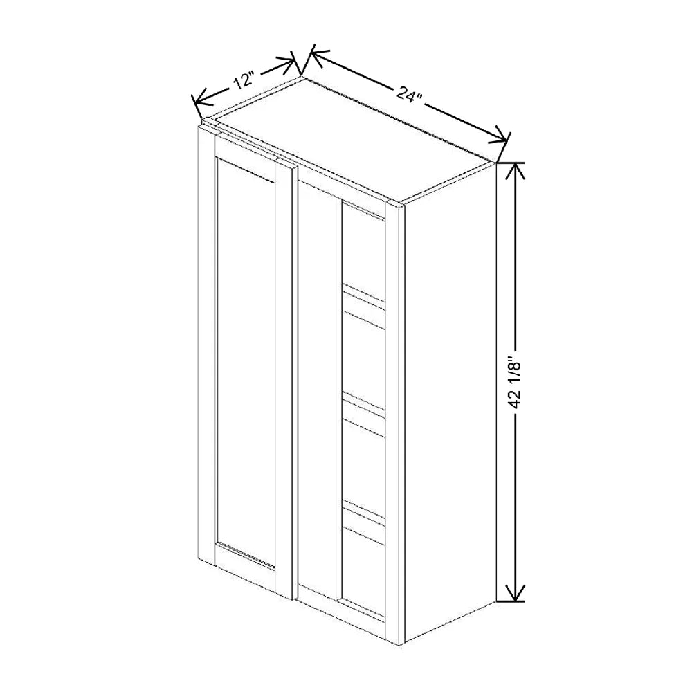 24" To 27" W X 42 1/8" H X 12" D Blind Wall Cabinet {F}
