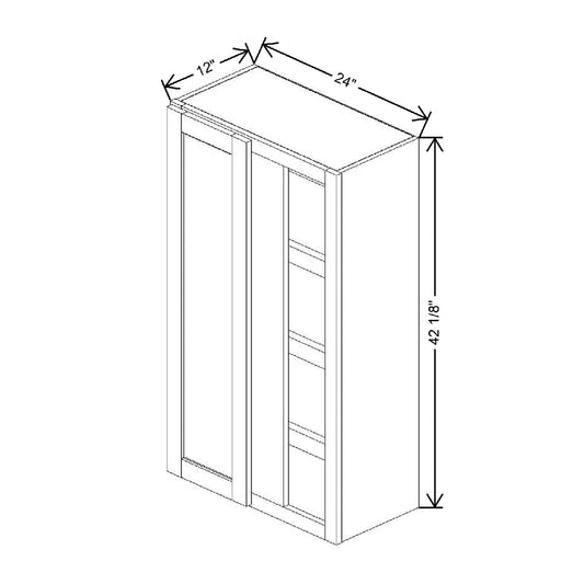 24" To 27" W X 42 1/8" H X 12" D Blind Wall Cabinet {F}