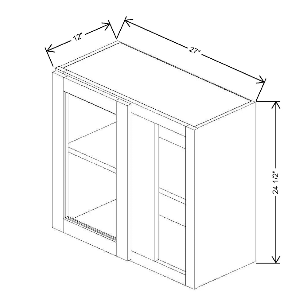 27" To 30" W X 24 1/2" H X 12" D Specialty Door Blind Wall Cabinet {S}