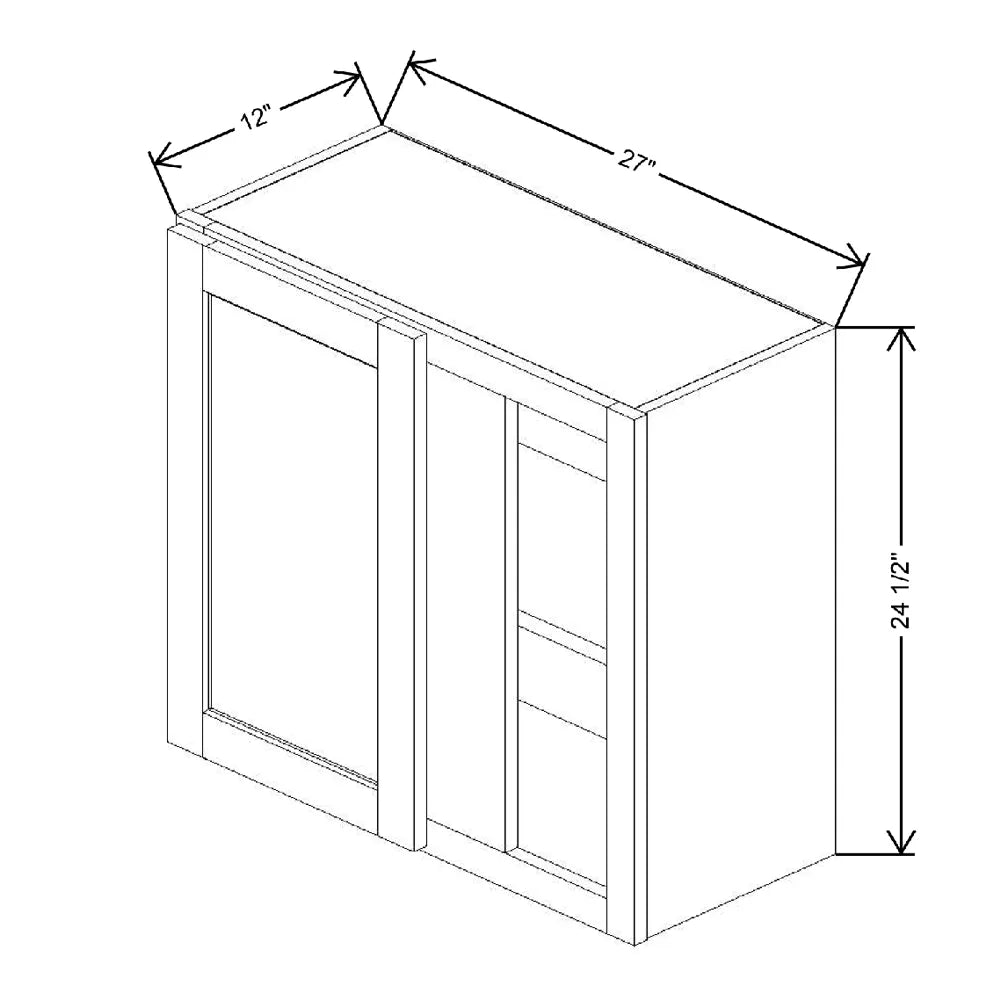 27" To 30" W X 24 1/2" H X 12" D Blind Wall Cabinet {S}