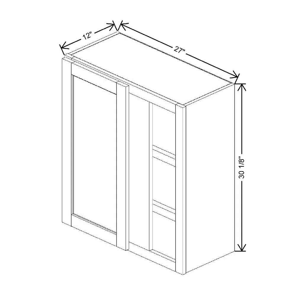 27" To 30" W X 30 1/8" H X 12" D Blind Wall Cabinet {F}