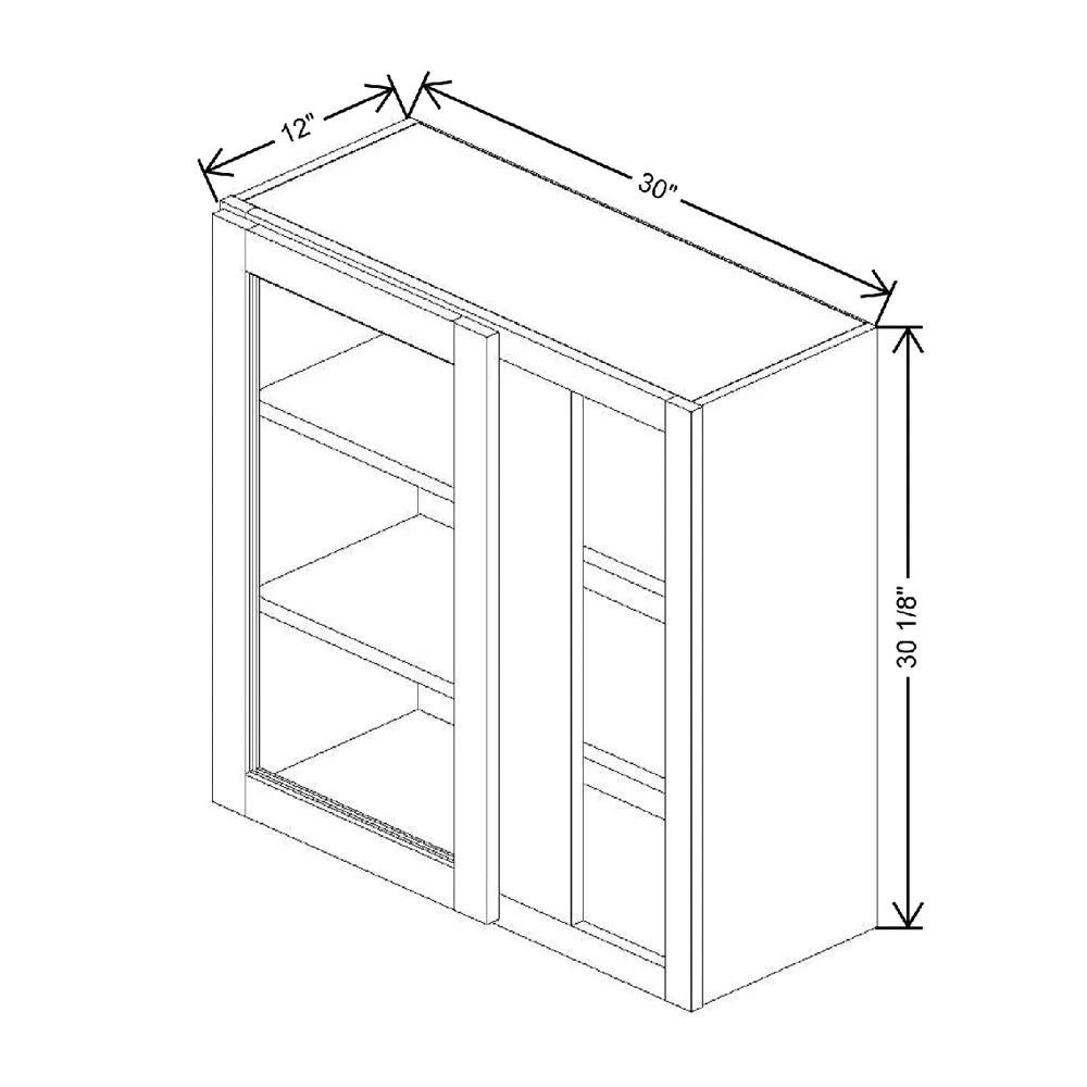 30" To 33" W X 30 1/8" H X 12" D Specialty Door Blind Wall Cabinet {S}