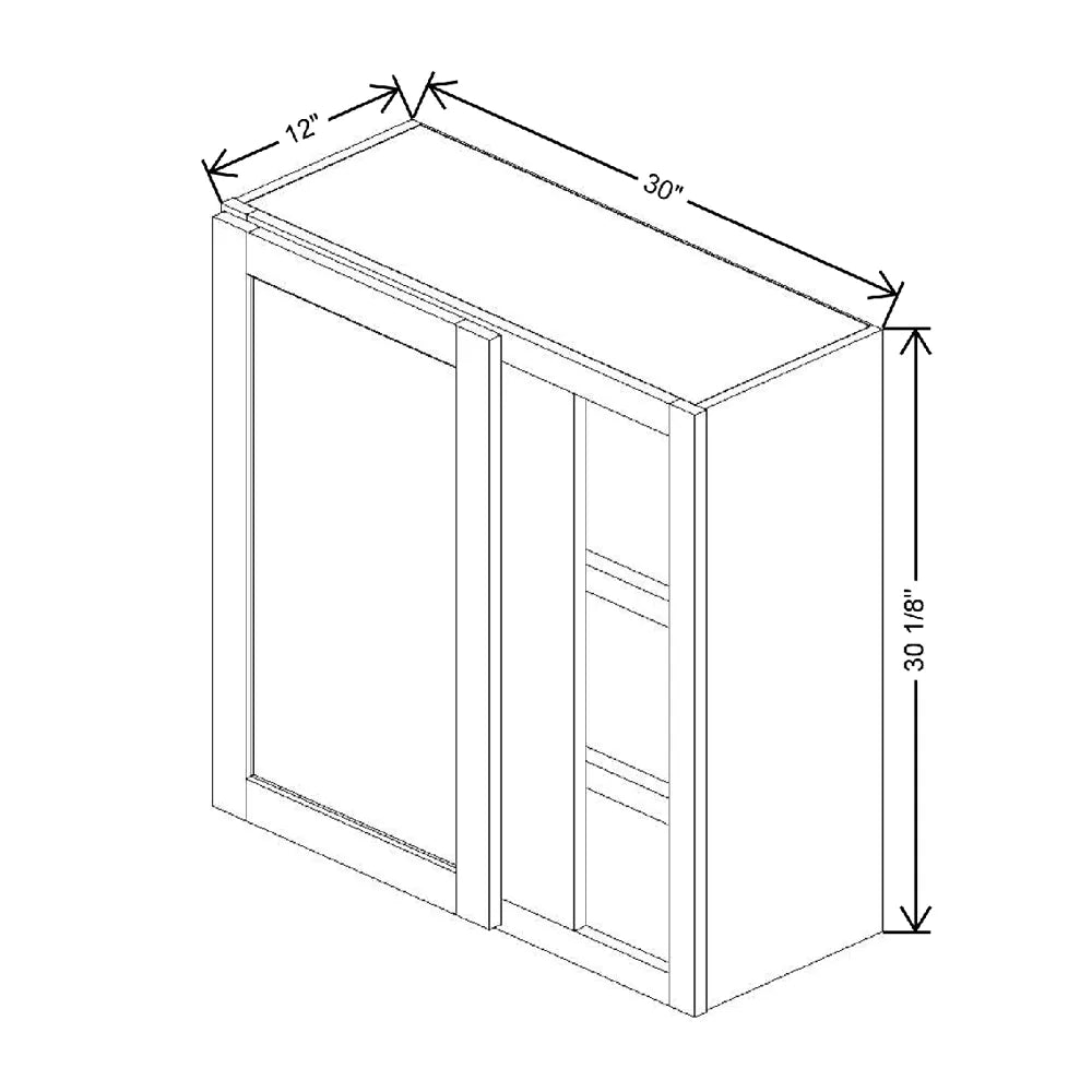 30" To 33" W X 30 1/8" H X 12" D Blind Wall Cabinet {F}