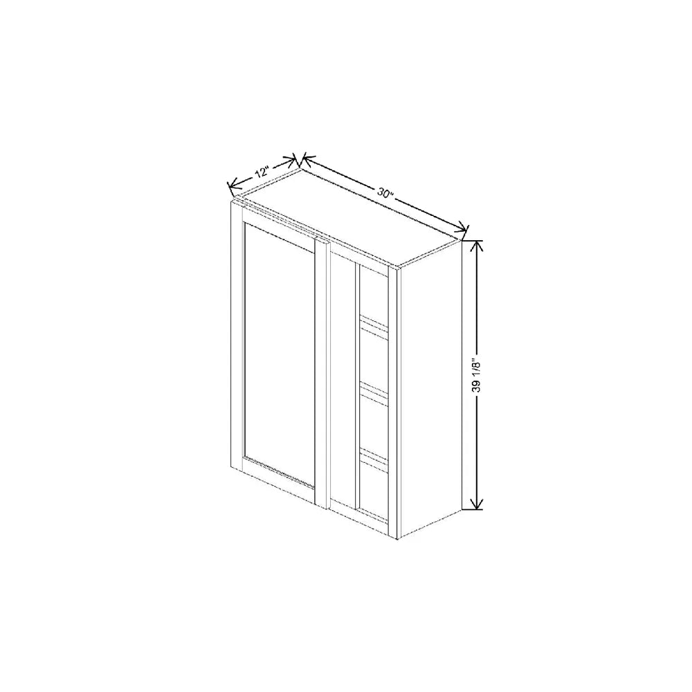 30" To 33" W X 39 1/8" H X 12" D Blind Wall Cabinet {F}