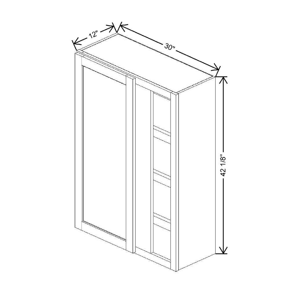 30" To 33" W X 42 1/8" H X 12" D Blind Wall Cabinet {S}