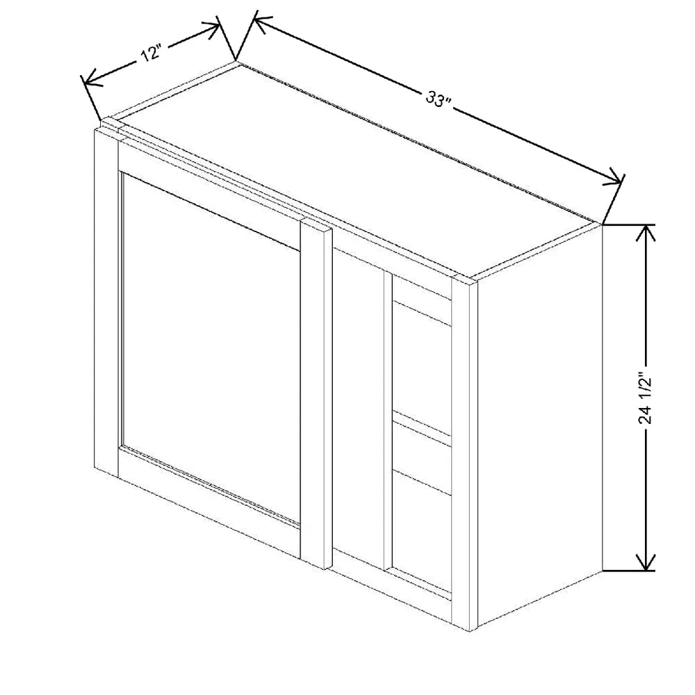 33" To 36" W X 24 1/2" H X 12" D Blind Wall Cabinet {F}