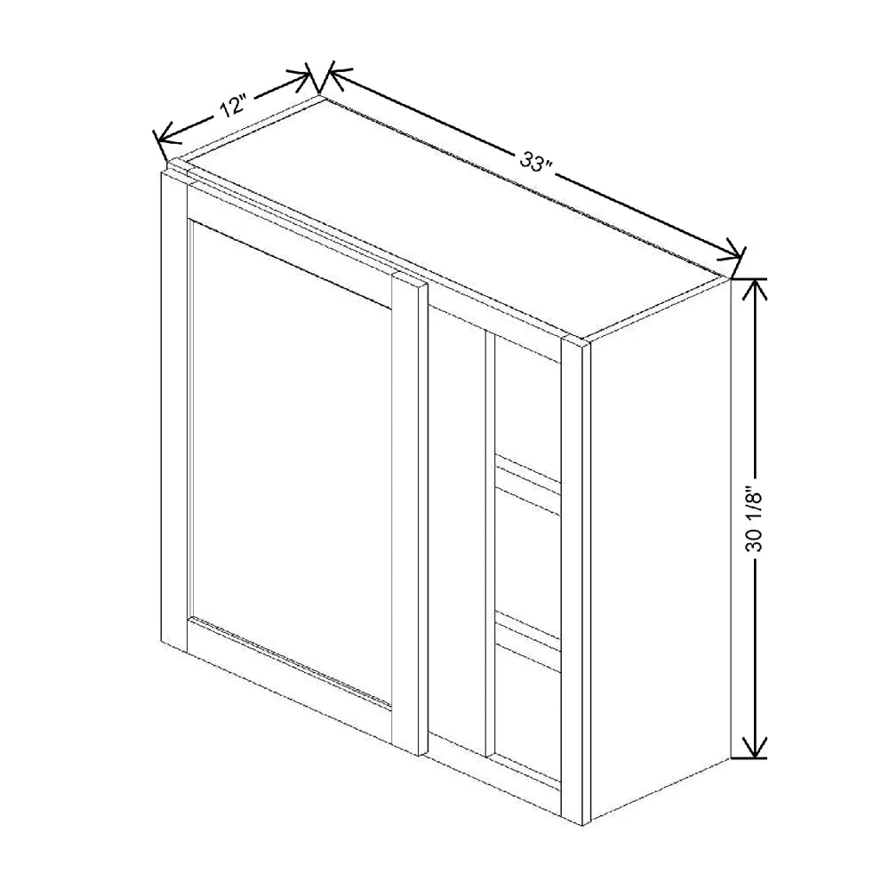 33" To 36" W X 30 1/8" H X 12" D Blind Wall Cabinet {F}