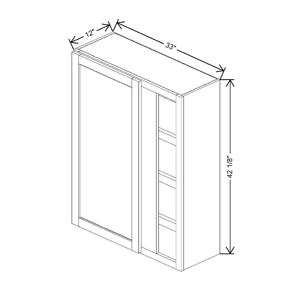 33" To 36" W X 42 1/8" H X 12" D Blind Wall Cabinet {F}