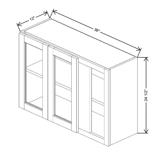36" To 39" W X 24 1/2" H X 12" D Specialty Door Blind Wall Cabinet {F} Clear Glass