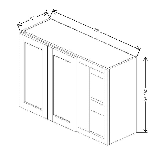 36" To 39" W X 24 1/2" H X 12" D Blind Wall Cabinet {S}
