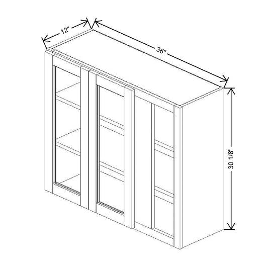36" To 39" W X 30 1/8" H X 12" D Specialty Door Blind Wall Cabinet {S} Open Frame Door