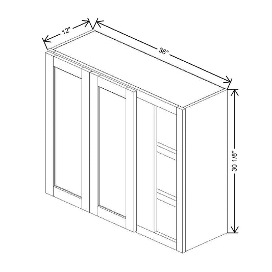 36" To 39" W X 30 1/8" H X 12" D Blind Wall Cabinet {S}