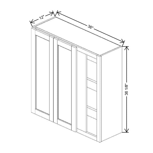 36" To 39" W X 36 1/8" H X 12" D Blind Wall Cabinet {S}