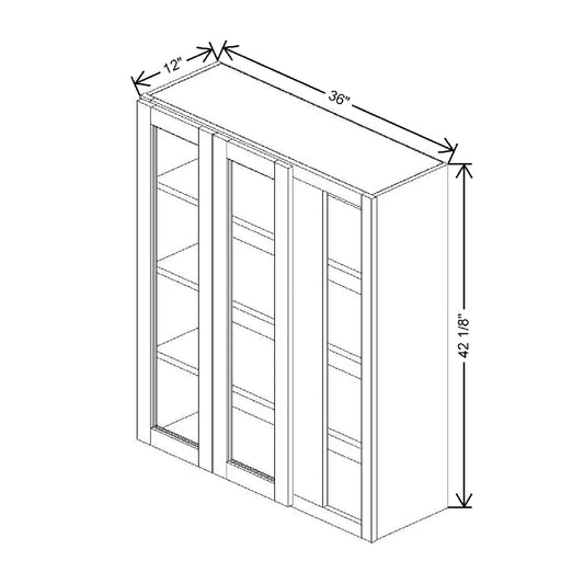 36" To 39" W X 42 1/8" H X 12" D Specialty Door Blind Wall Cabinet {F} Clear Glass
