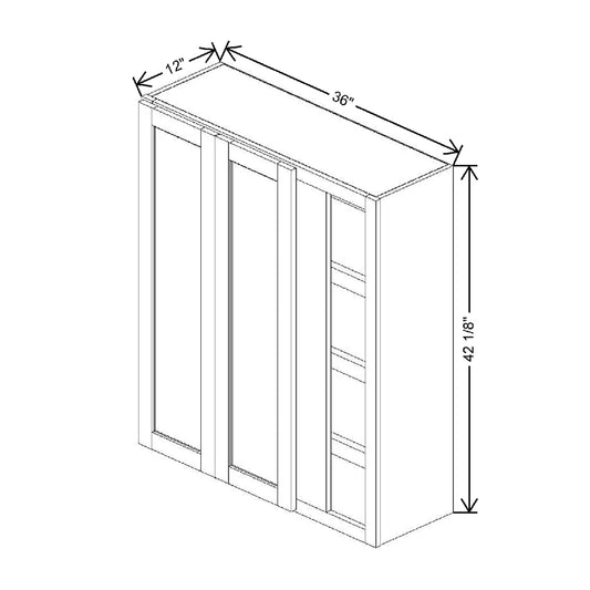 36" To 39" W X 42 1/8" H X 12" D Blind Wall Cabinet {S}