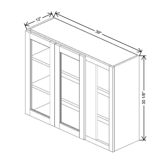 39" To 42" W X 30 1/8" H X 12" D Specialty Door Blind Wall Cabinet {F}