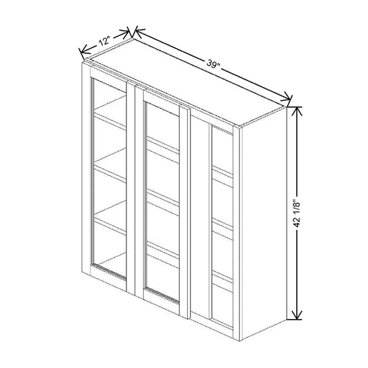 39" To 42" W X 42 1/8" H X 12" D Specialty Door Blind Wall Cabinet {F} Open Frame Door